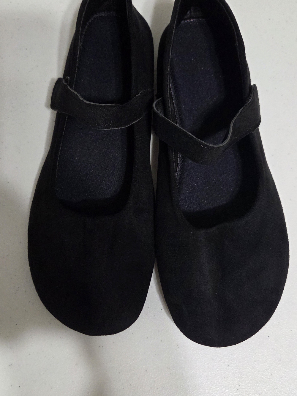 Women's Black Mary Jane Flats with Strap - Comfortable Everyday Shoes